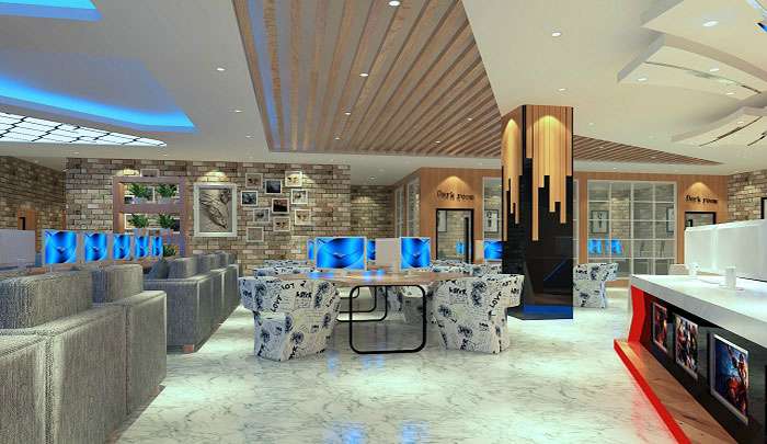 鄭州網(wǎng)咖裝修設(shè)計(jì)案例