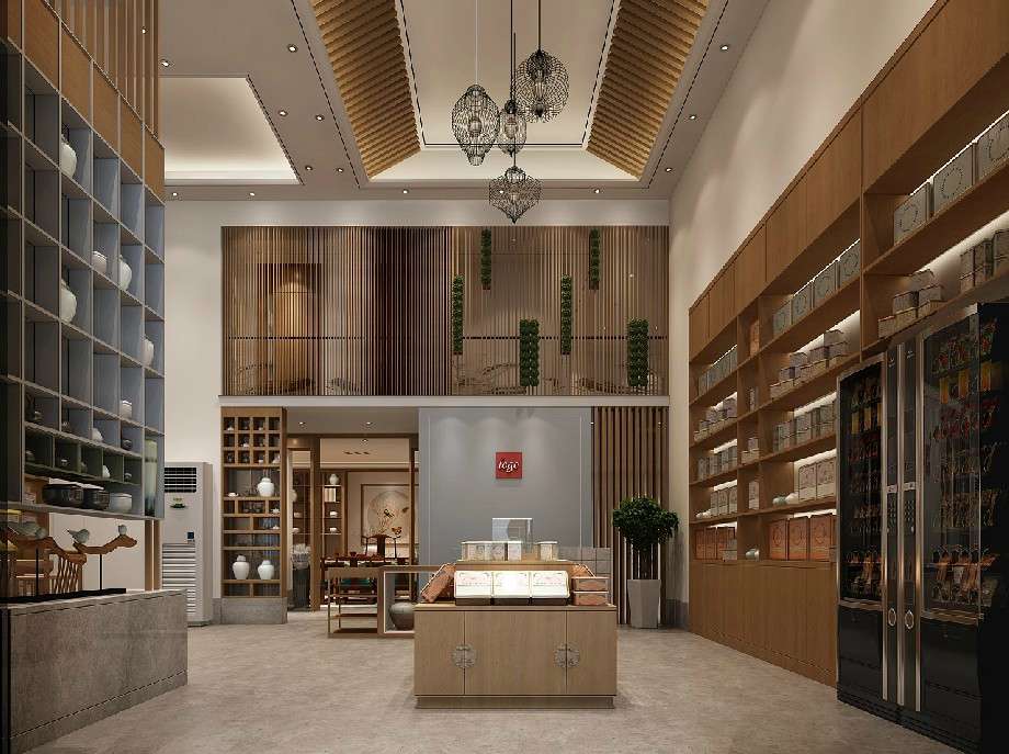 中式風(fēng)格茶葉店裝修設(shè)計(jì)效果圖
