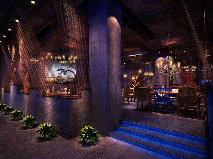 工業風燒烤店裝修設計效果圖