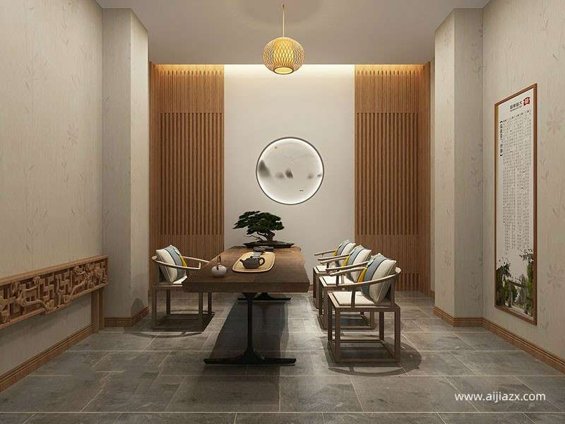 茶葉店茶道區裝修效果圖