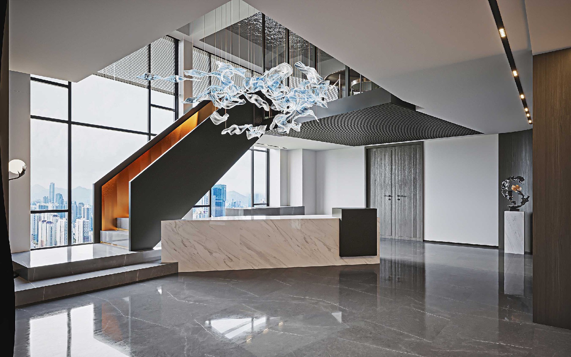 1100平米貿(mào)易公司辦公室裝修設(shè)計效果圖