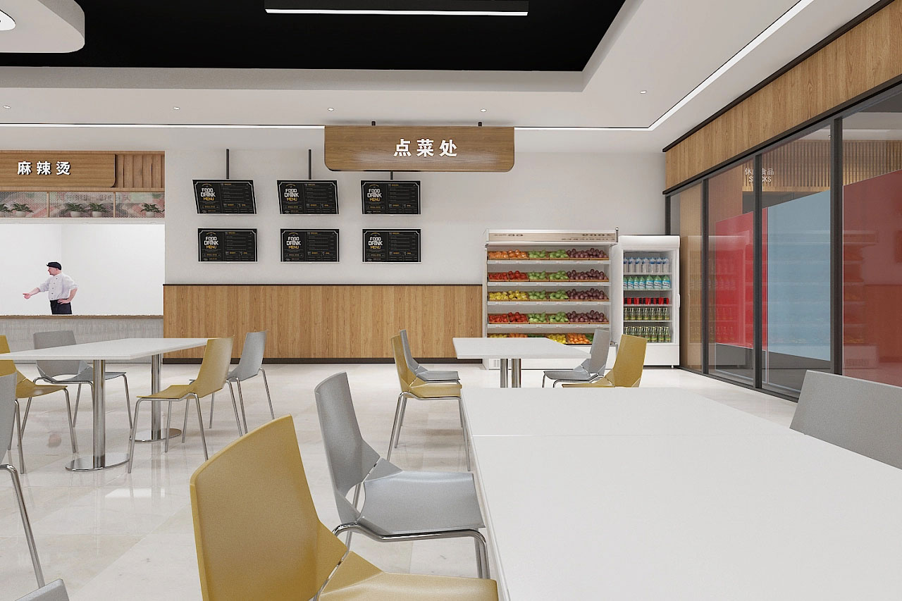 工廠員工食堂設計-廠區食堂裝修設計效果圖