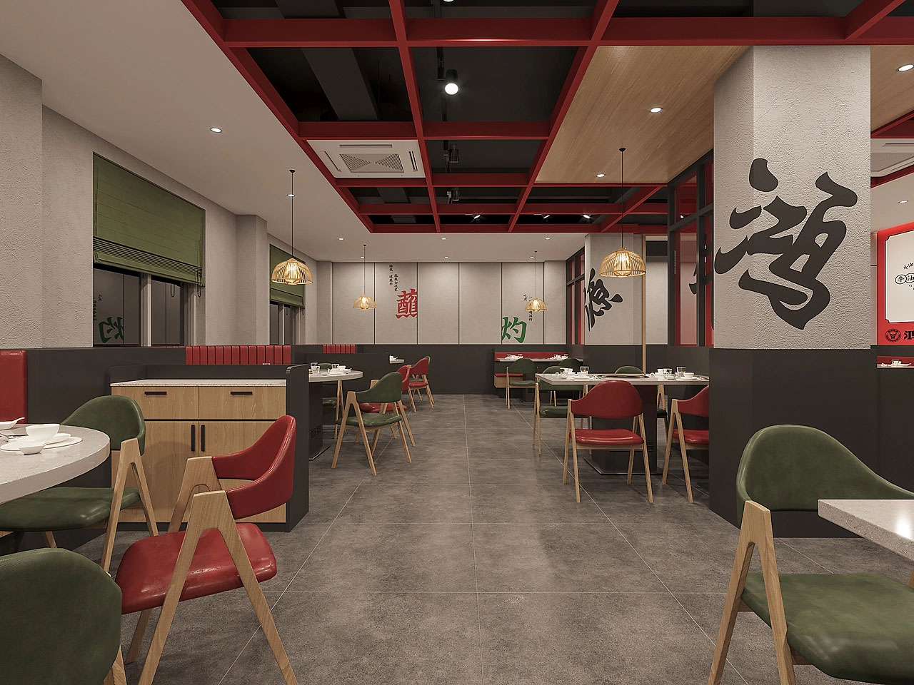 185平米牛肉館店面設(shè)計(jì)效果圖