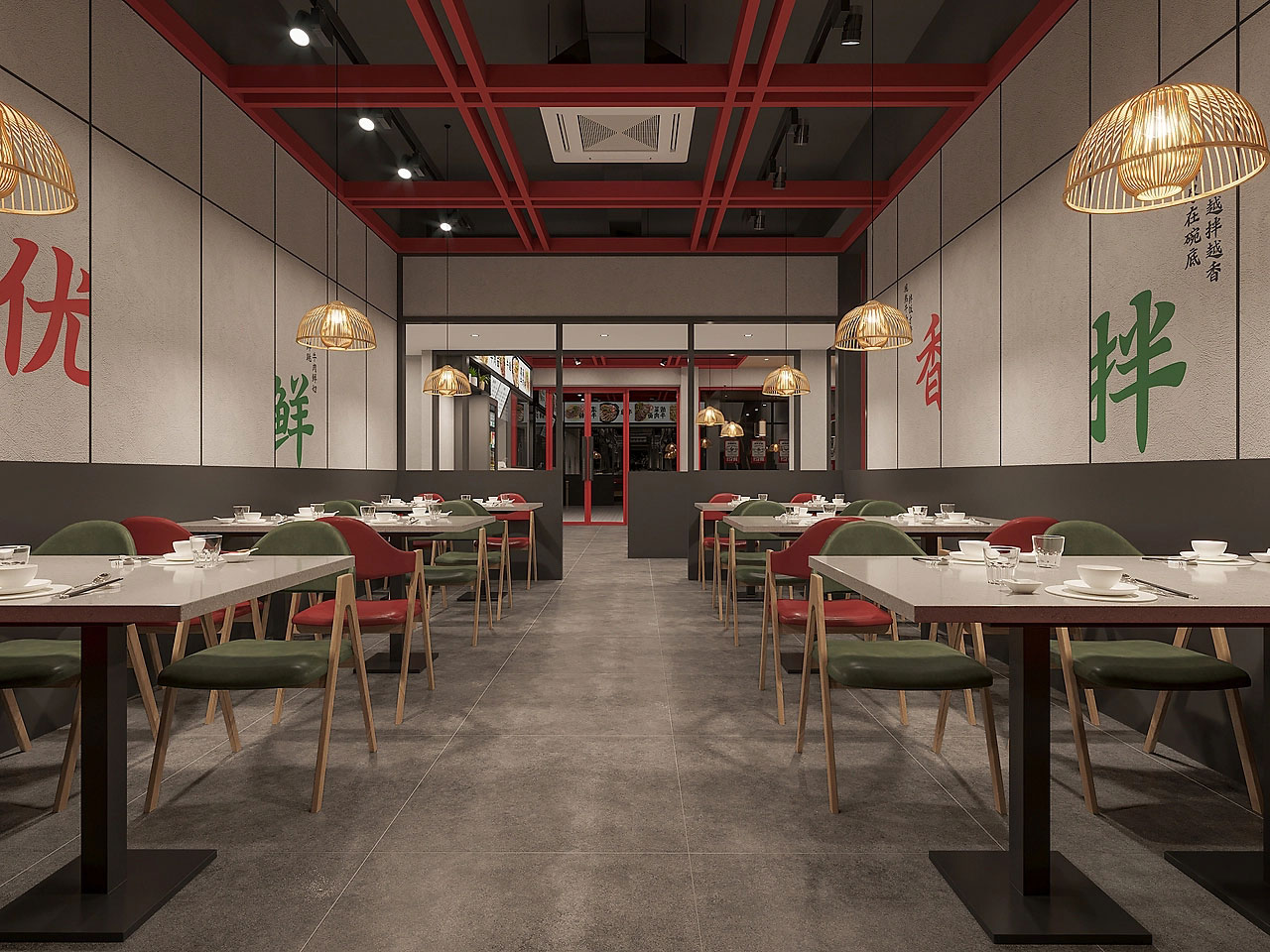 185平米牛肉館店面設(shè)計(jì)效果圖