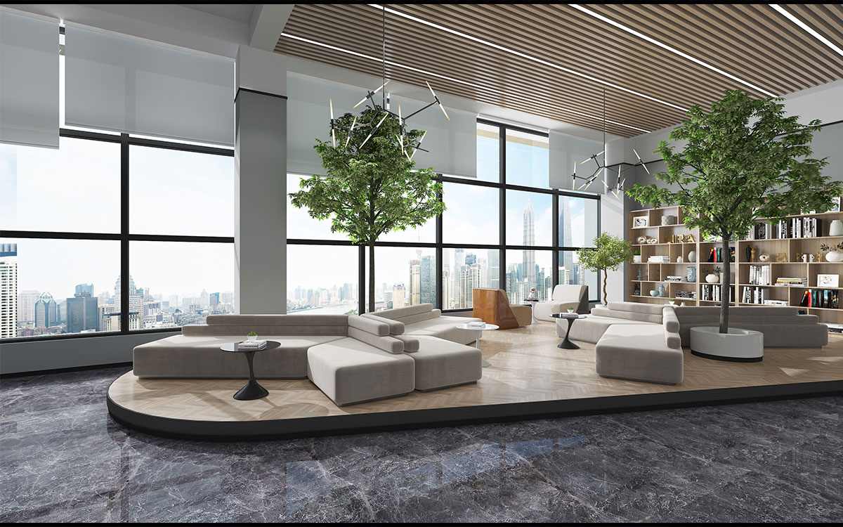 300平米電子商務(wù)公司辦公室設(shè)計效果圖