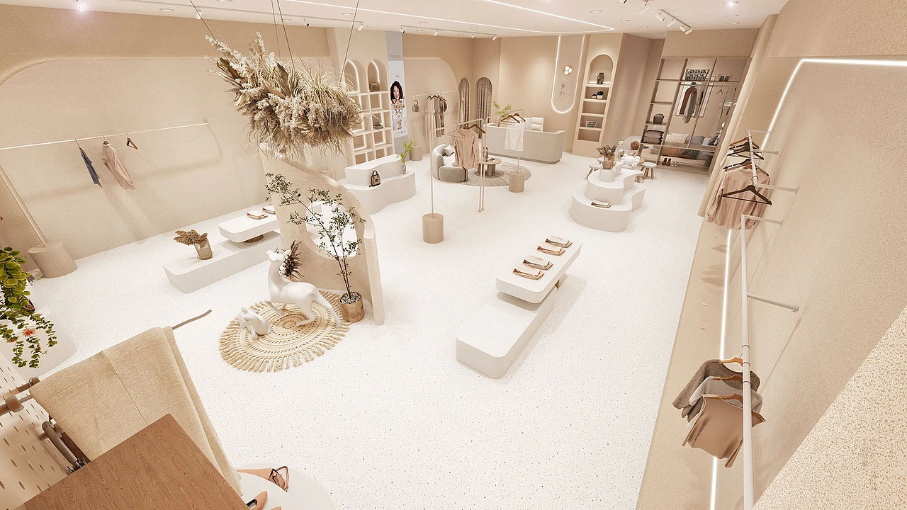 210平米鄭州女裝店面裝修設(shè)計(jì)效果圖