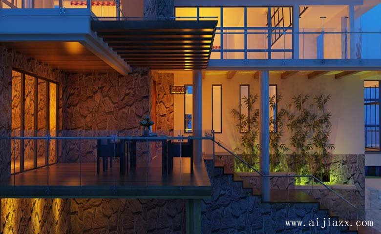 大方質(zhì)樸的現(xiàn)代風格別墅外觀裝修效果圖