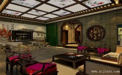 古色古香的中式風(fēng)格大戶(hù)型裝修效果圖