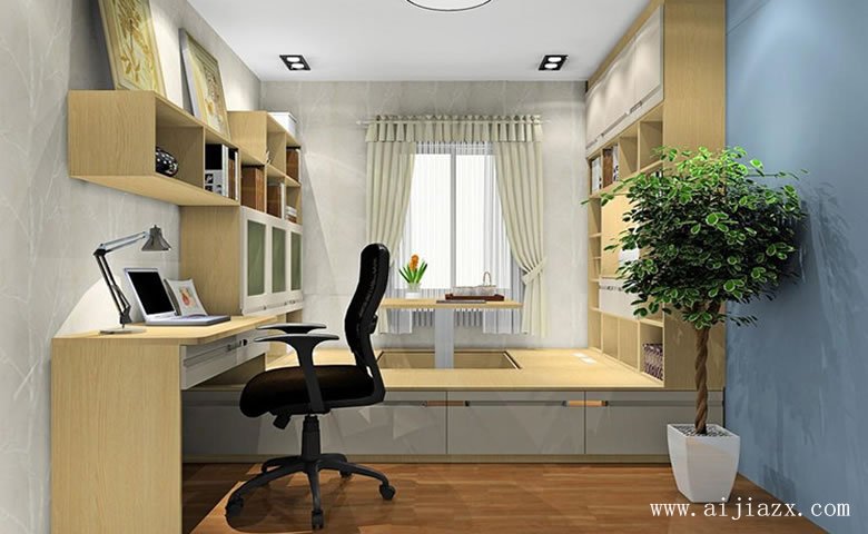 簡單舒適的現(xiàn)代簡約風(fēng)格書房裝修效果圖