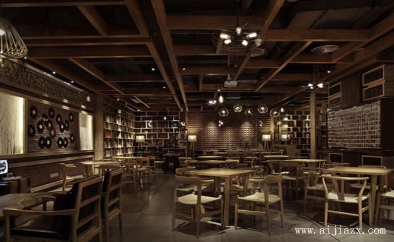 木質情調(diào)的咖啡廳休閑區(qū)裝修效果圖